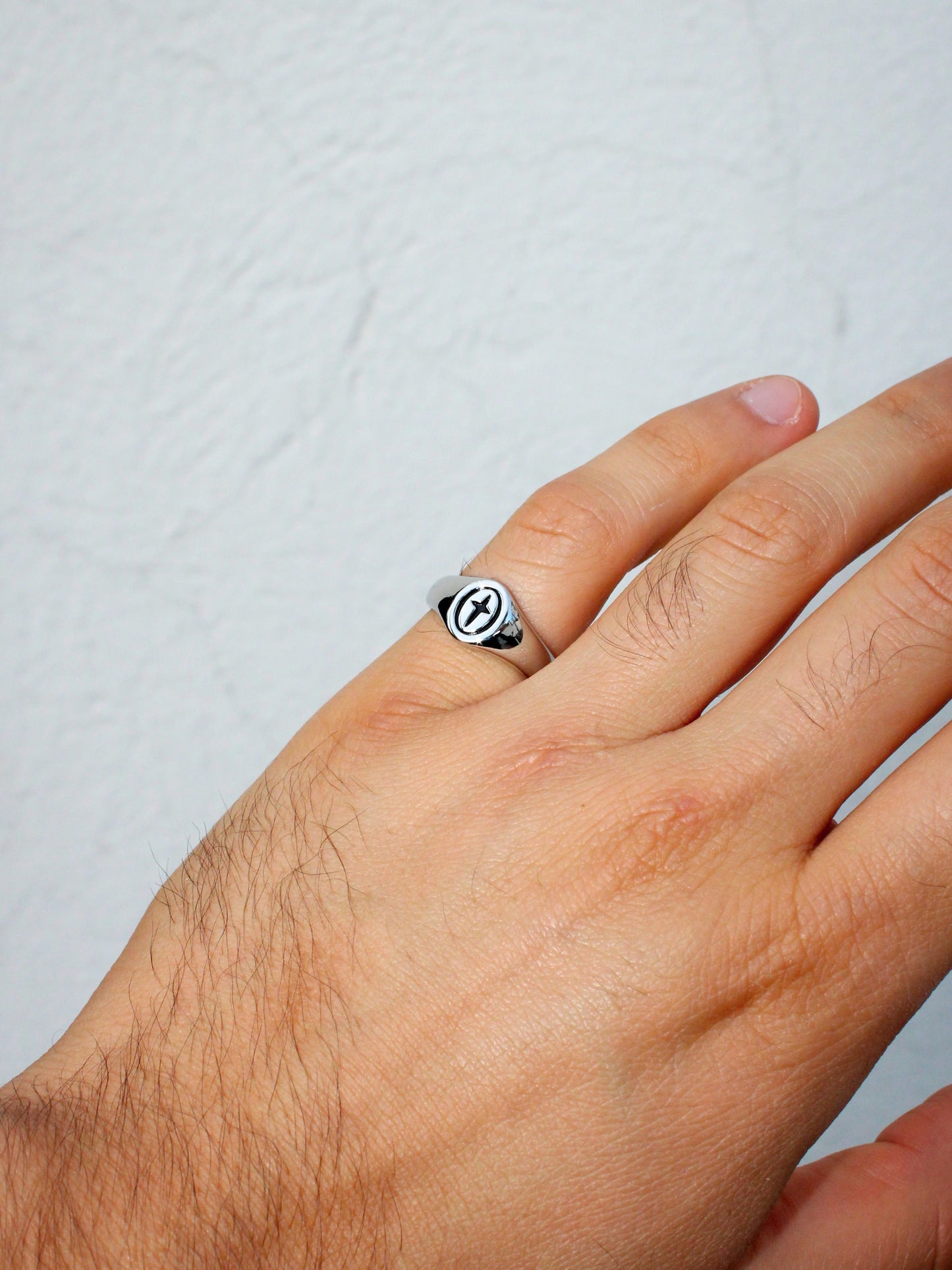 Anillo Sello Estrella Cruz