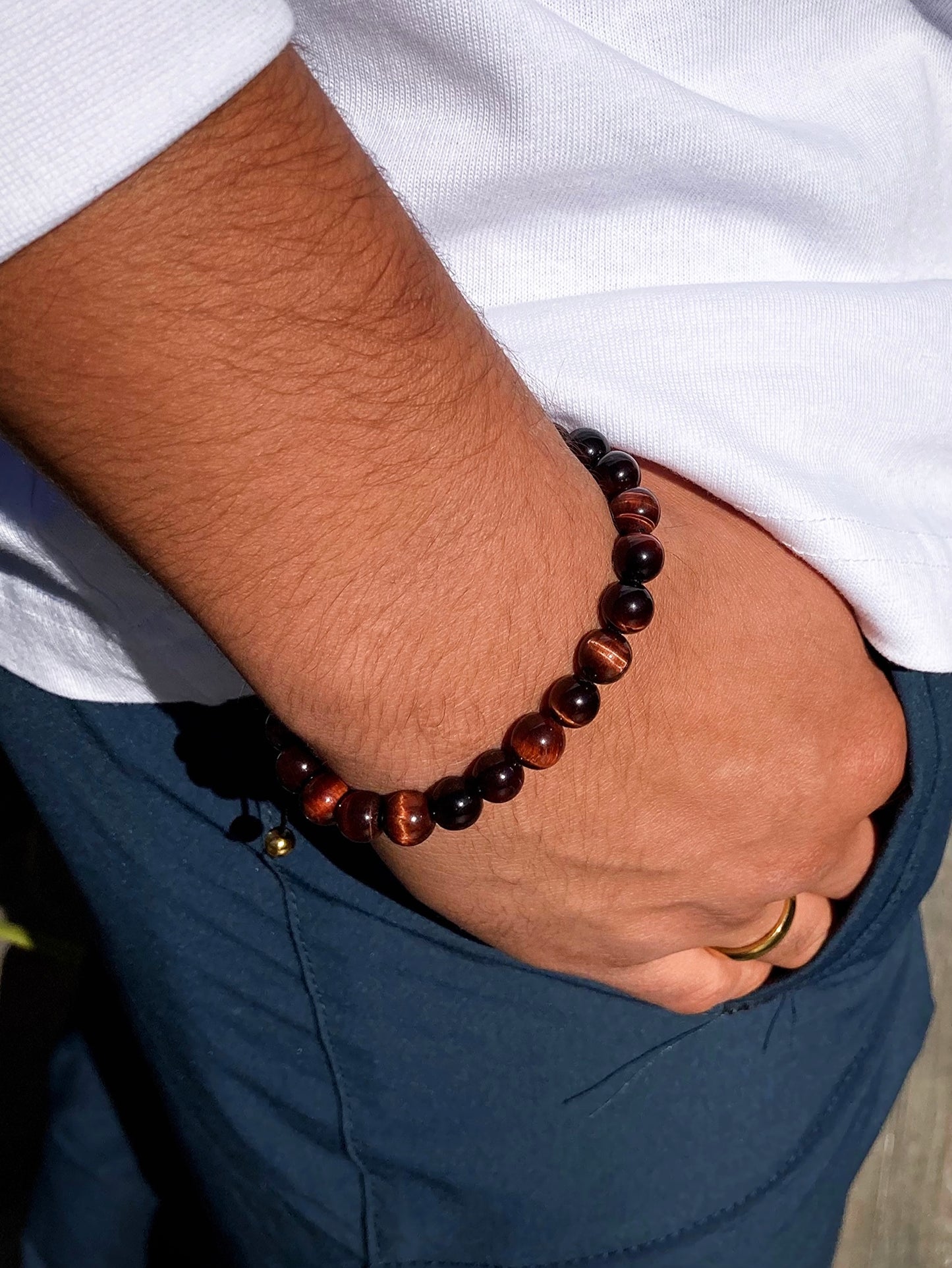 Pulsera Ojo de Tigre Rojo