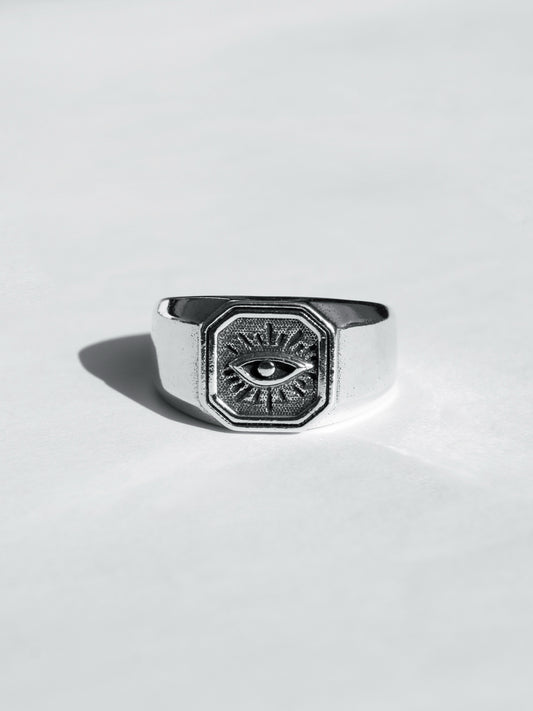 Anillo Sello Cuadrado de Ojo Turco