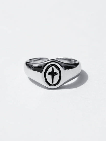 Anillo Sello Estrella Cruz