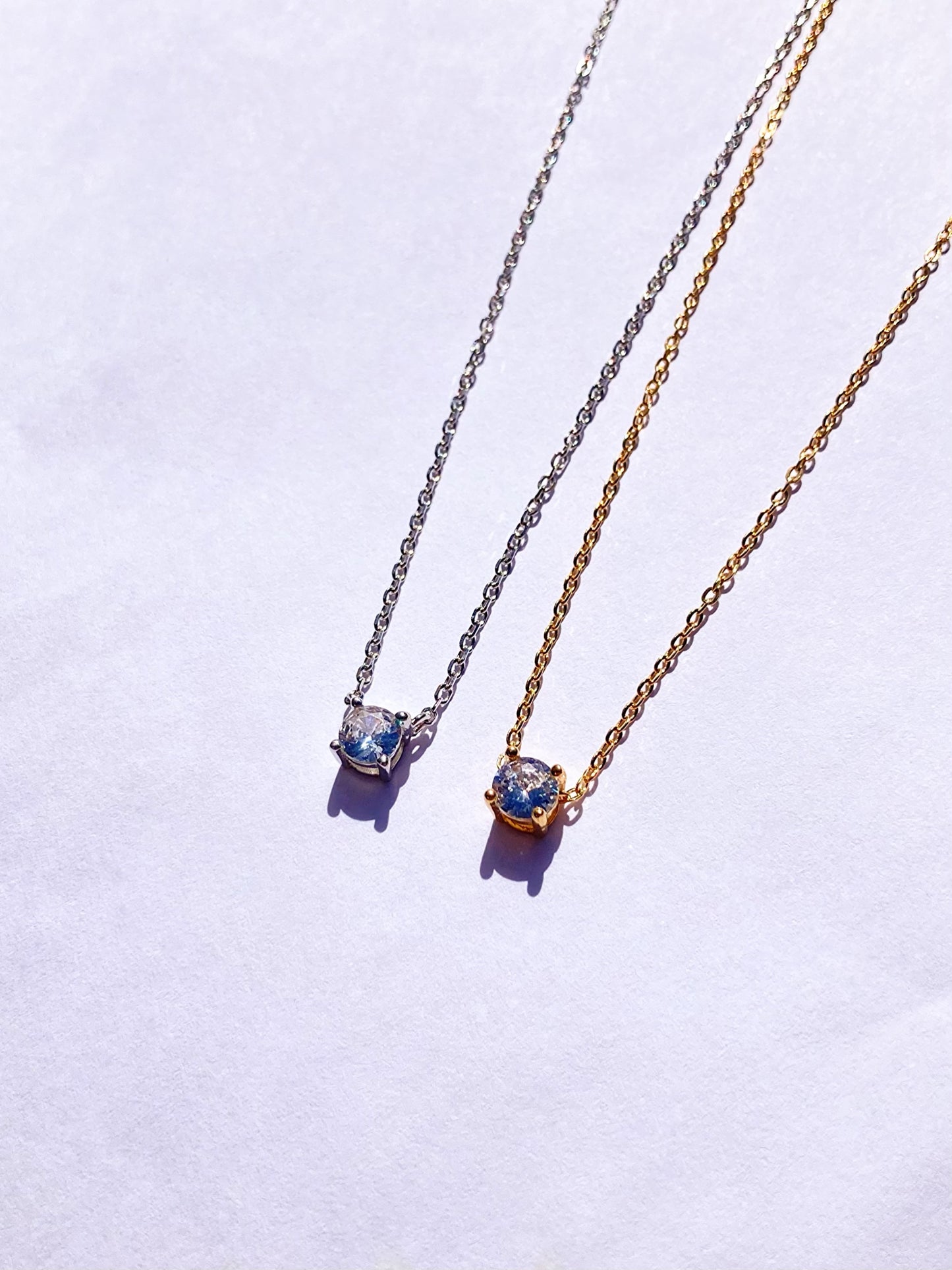Collar Diamante Central Oro 14K