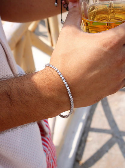 Pulsera Tenis Cristales Blancos
