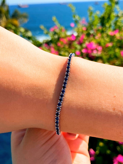 Pulsera Tipo Tenis Piedra Negra