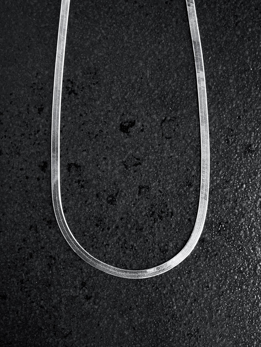 Cadena Planchada Hueso Serpiente